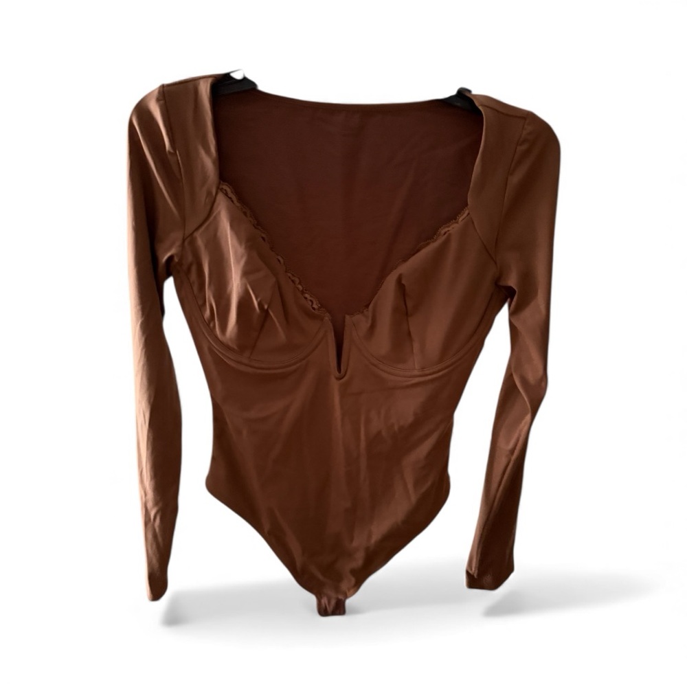 Chic Brown Long Sleeve Bodysuit